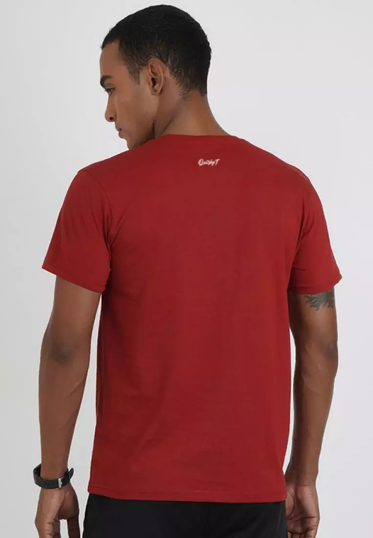 Make Muscle Graphic Maroon Cotton Short Sleeve Workout/Training Tee