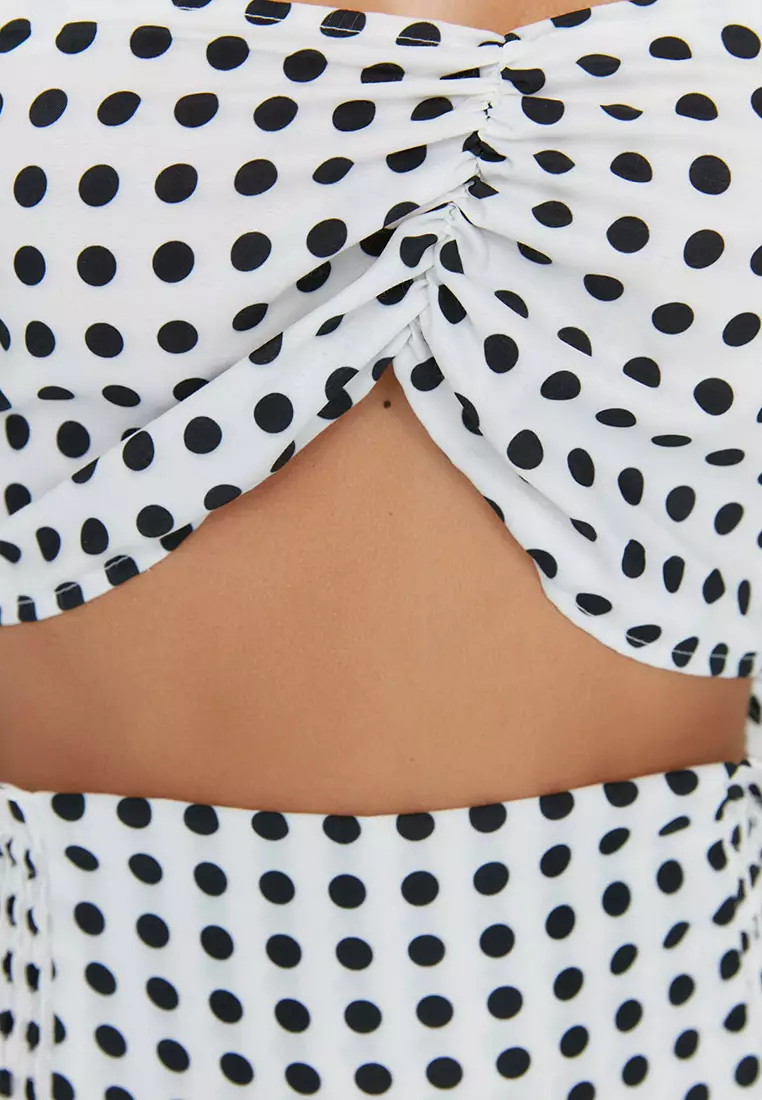 Buy Trendyol Polka Dot Flounce Beach Bottom Top Set 2024 Online