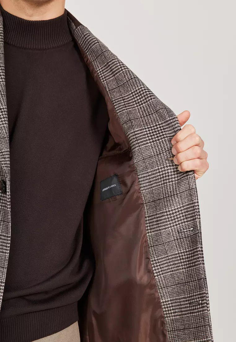 Patterned Woolen Coat
