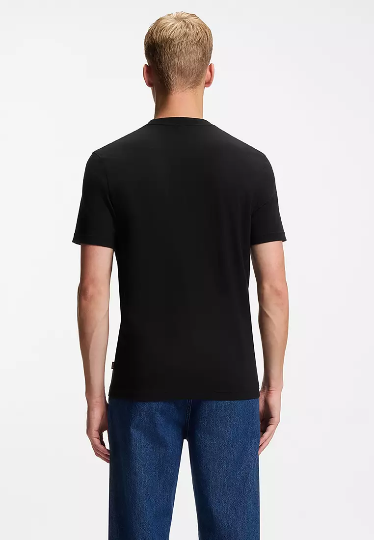 Animal Artwork Cotton Jersey T-Shirt - BOSS Orange
