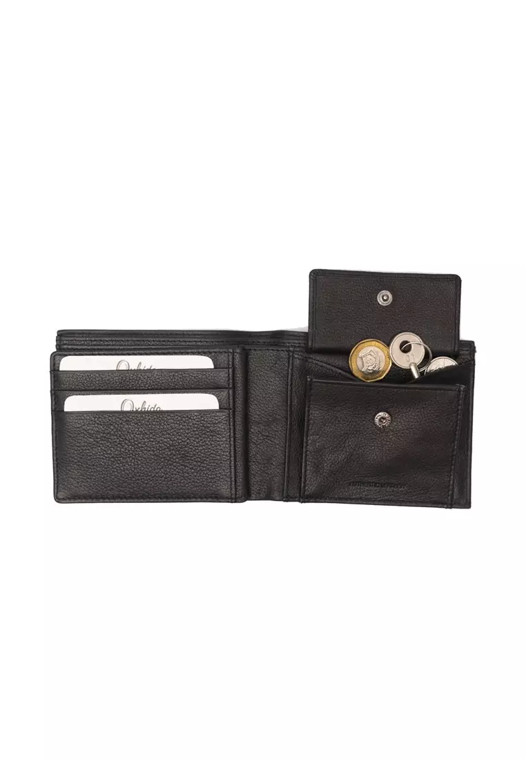 Buy Oxhide Men Wallet with Coin Pouch - Bifold Leather Wallet Black ...