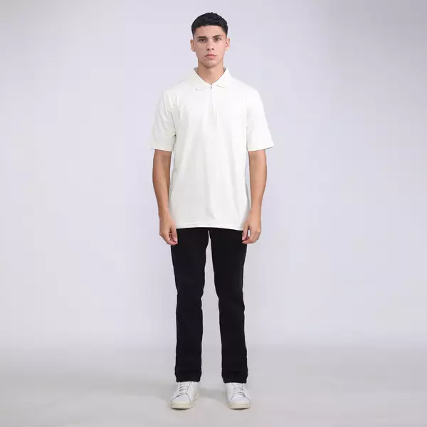 LARUSSO Archer Half Zip Polo Shirt -  Vaporous Grey