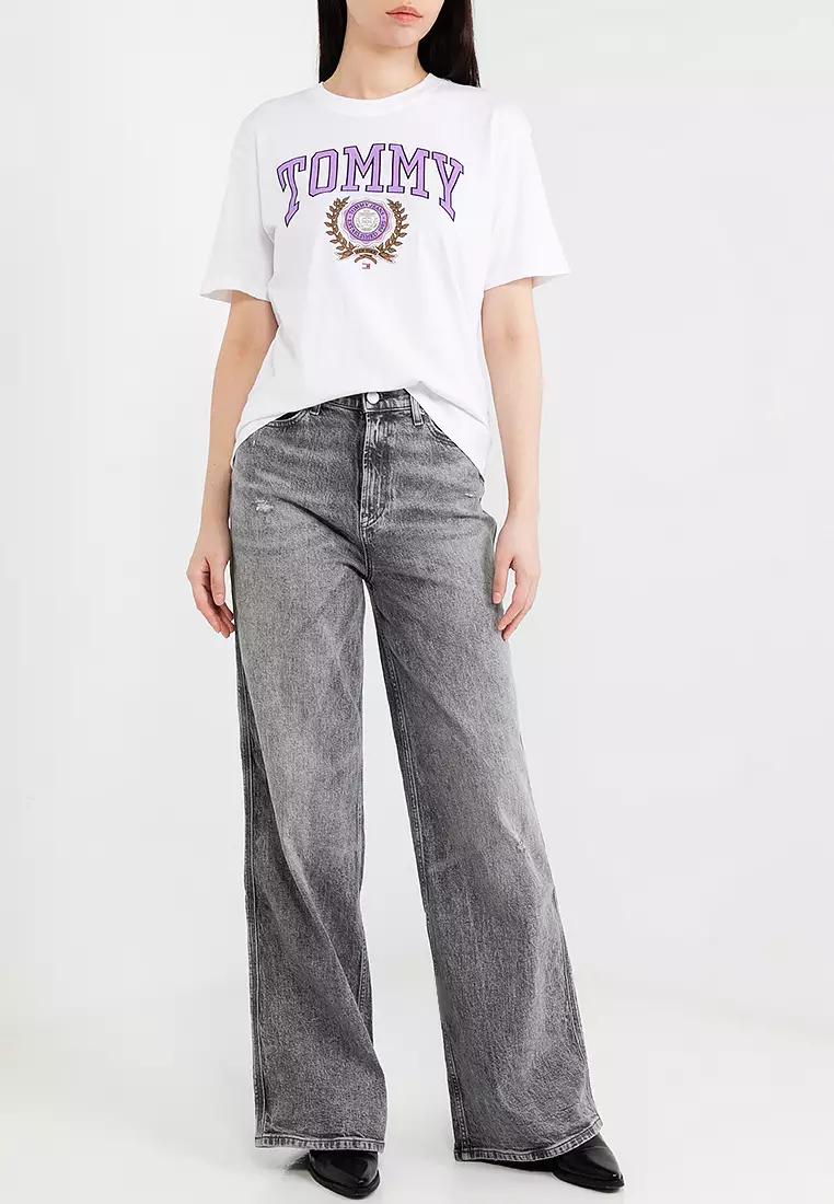 [ JEANS] Relaxed Varsity T-shirt ★大人気★ Varsity Cropped Relaxed T-Shirt | T-Shirts | Tommy Jeans