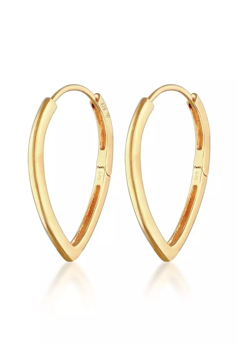 Anting Perhiasan Perak 925 Wanita Creole Drop Design Basic Gold Plated