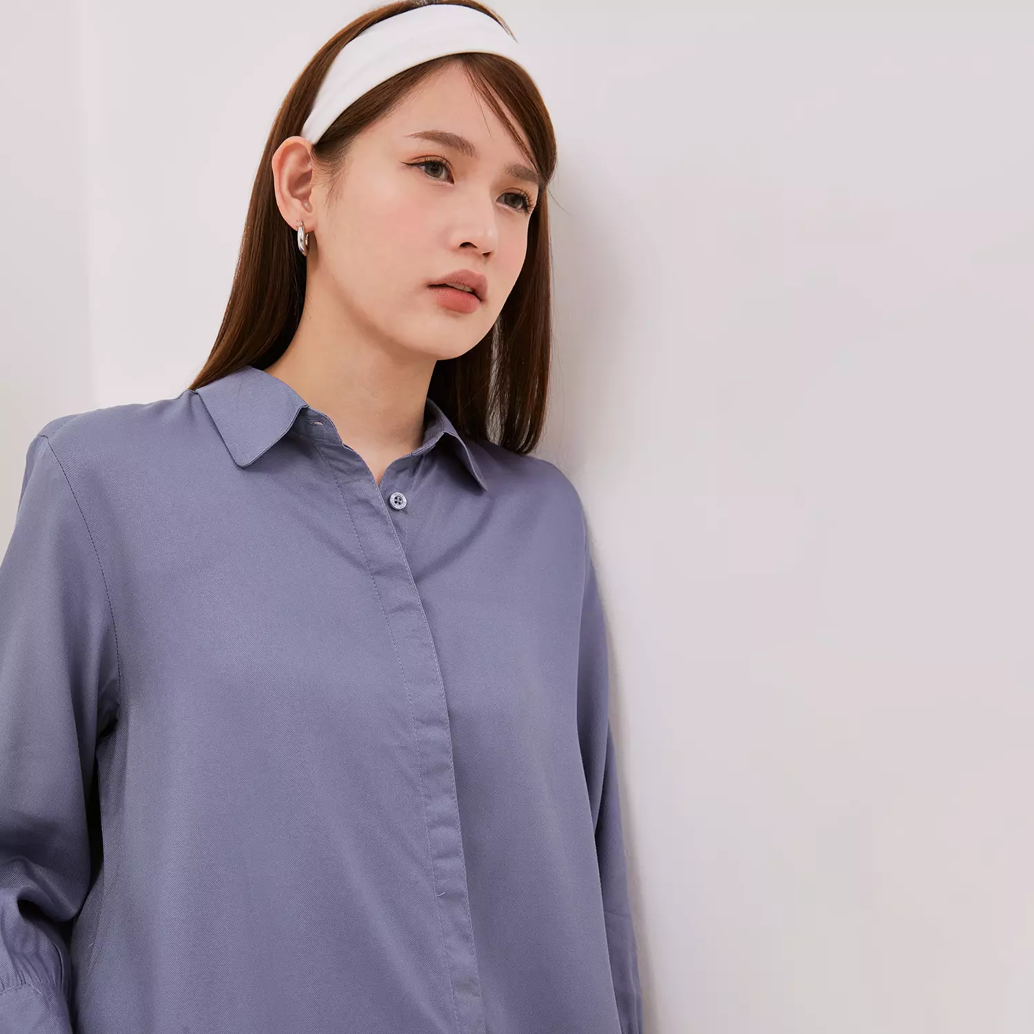 DUST Kemeja Tyanna Dusty Blue (D.13182)