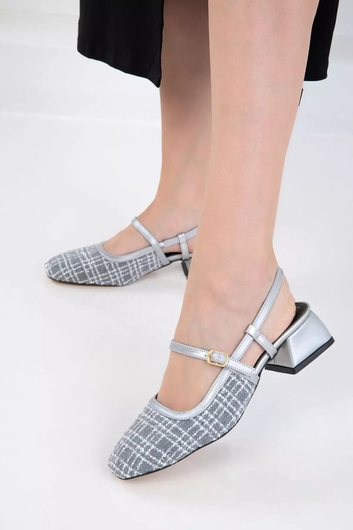 Silver Women's Classic Heeled Shoes 20487