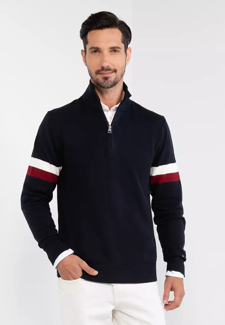 Tommy hilfiger sweater hot sale zip up