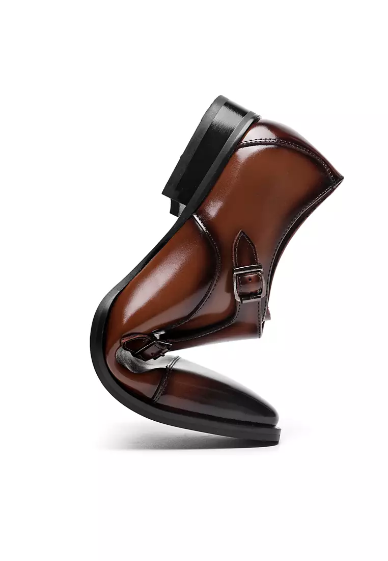 Leather Monk Strap Shoes MK5009-2