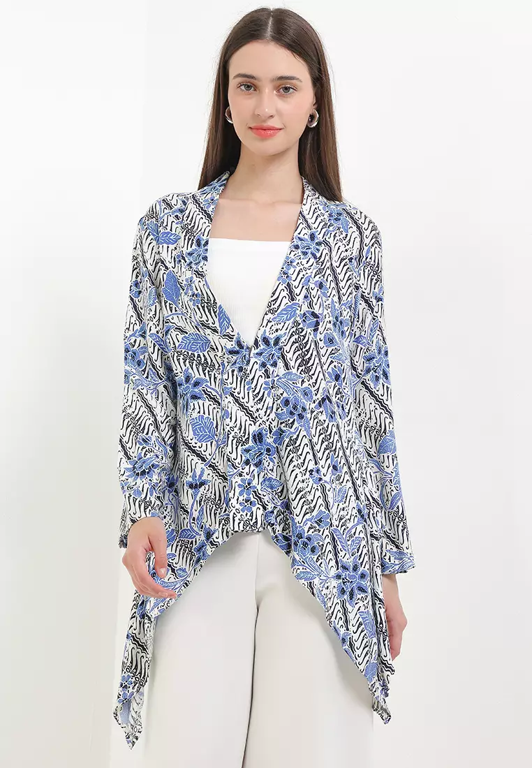 Outer Cardigan Atasan Batik Wanita Danera Raya Katun Rayon Lengan Panjang