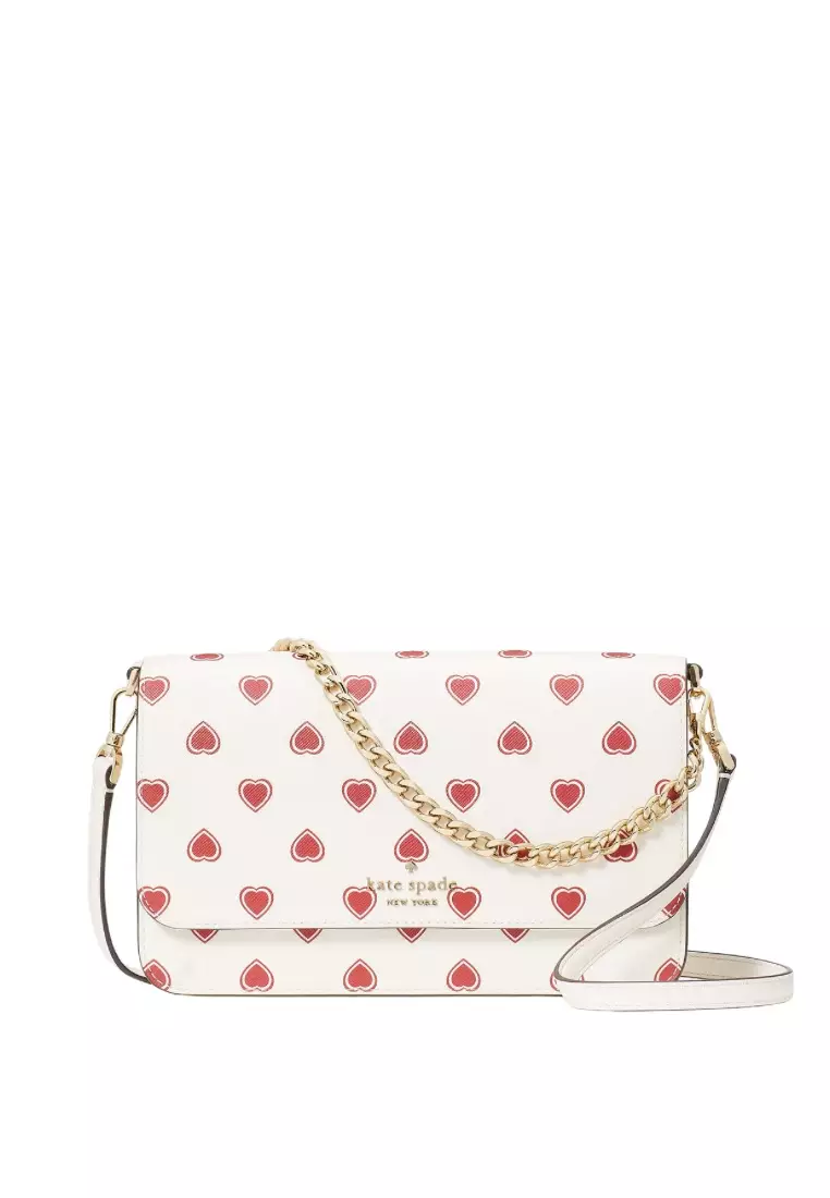 Jual Kate Spade KATE SPADE Madison Heartfelt Geo Flap Crossbody Cream ...