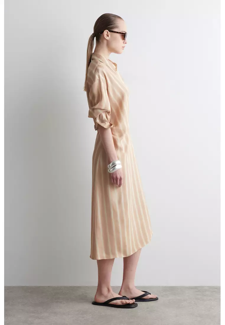 WRAP MIDI SHIRT DRESS