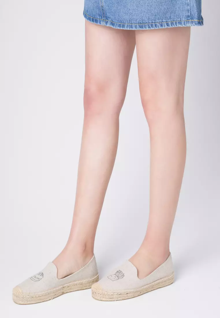Platform Embroidered Canvas Espadrilles HB6105