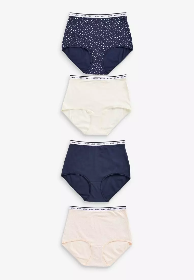 Buy NEXT Cotton Rich Logo Knickers 4 Pack 2024 Online