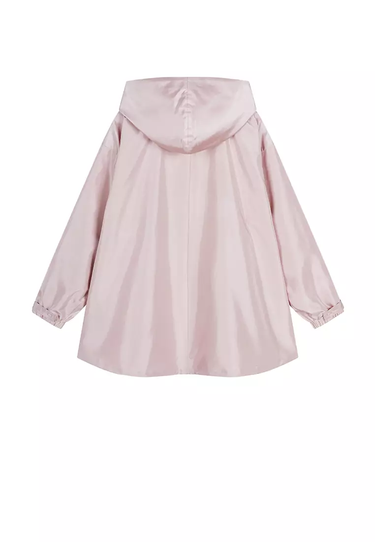 Loose hooded short windbreaker