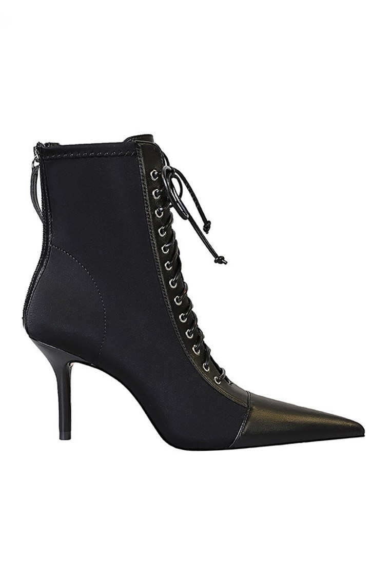 VANSA Slim Pointed Toe Lace Up Ankle Boots VSW-B18381