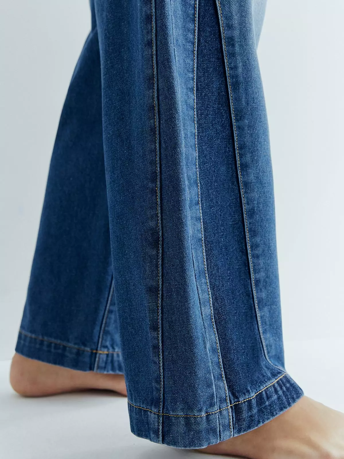 Low Waist Ombre Straight Jeans - Blue