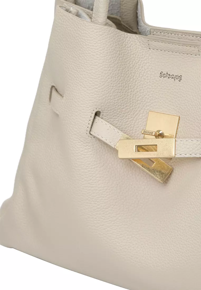 SAOIRSE Soft Structural Belt Tote Bag - Cream Beige