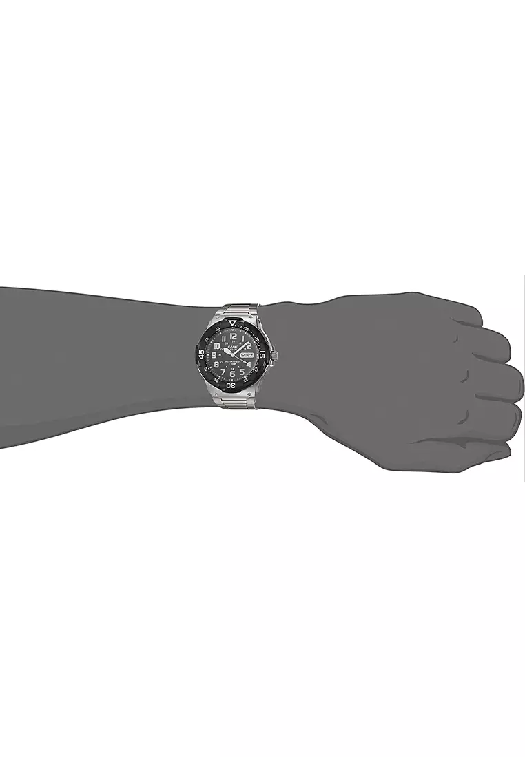 Casio - Jam Tangan Pria - Silver Black - Stainless Steel Bracelet - MRW-200HD-1BVDF