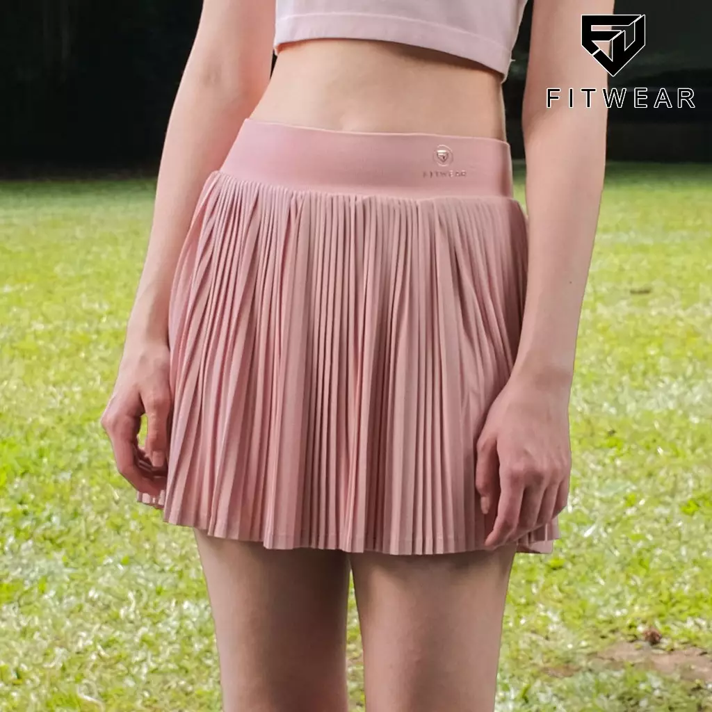 Fitwear Rok + Inner Padel Wanita Olahraga PRISCILLIA NARROW PLEATS - BABY PINK