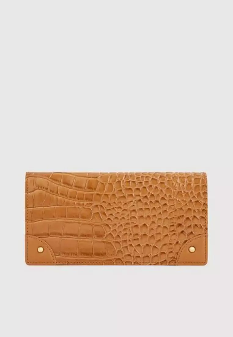 Larissa 2 Fold Long Wallet Brown