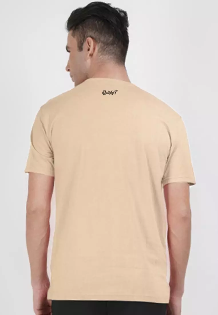 Oversized Wild N Free Beige Cotton Short Sleeve Relax Fit Tee