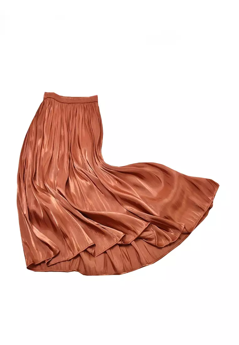 Metallic pleated skirt on sale yarn