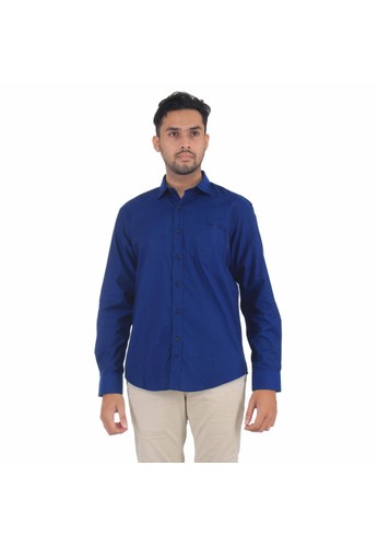 Jual Scotch Co Scotchco Kemeja Pria Lengan Panjang Formal Billy Basic Shirt Warna Biru 16676 31333 Original Zalora Indonesia