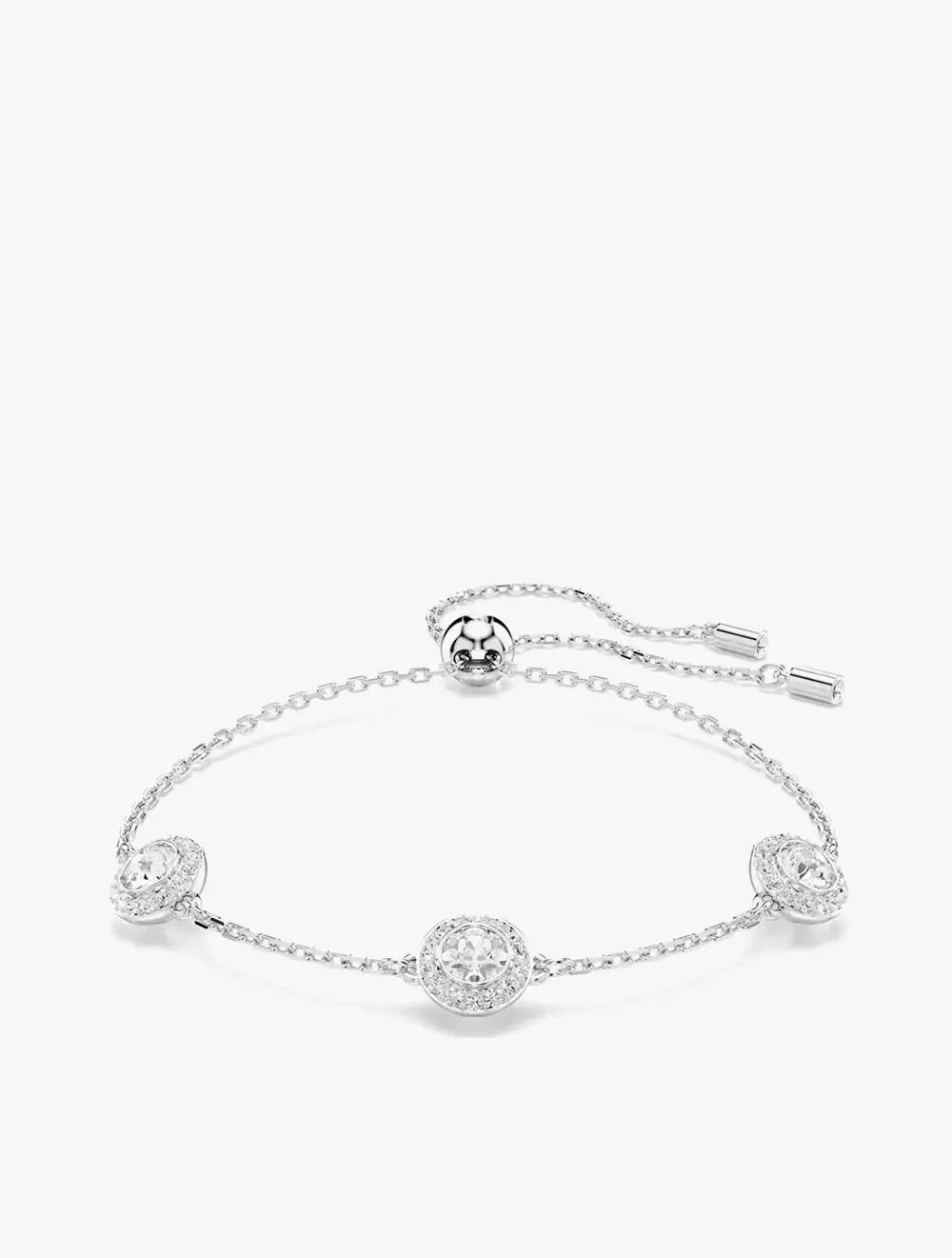 Una Angelic Bracelet, Round Cut, Double Sided Motifs, White, Rhodium Plated