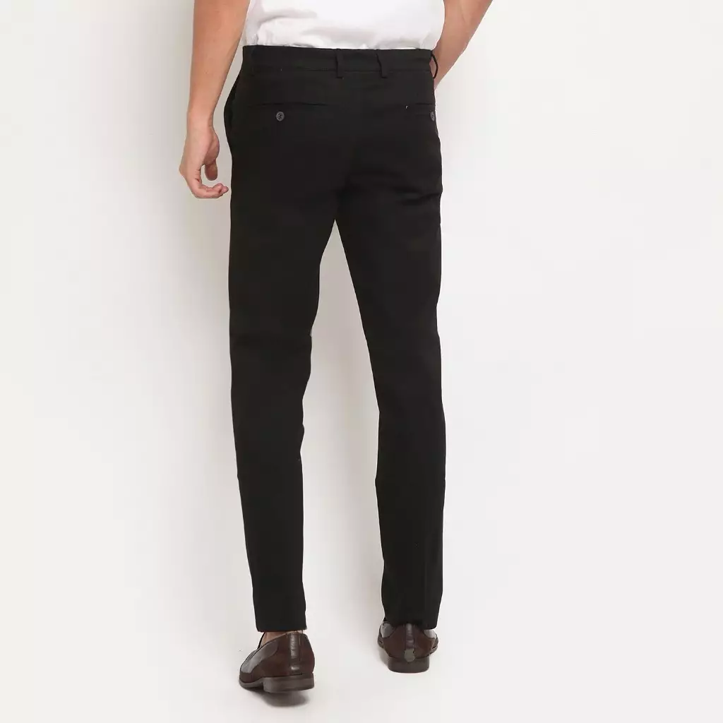 Schoeller Celana Chino Pria Slim Fit Panjang Katun Formal Kasual Warna Black – SANDRO