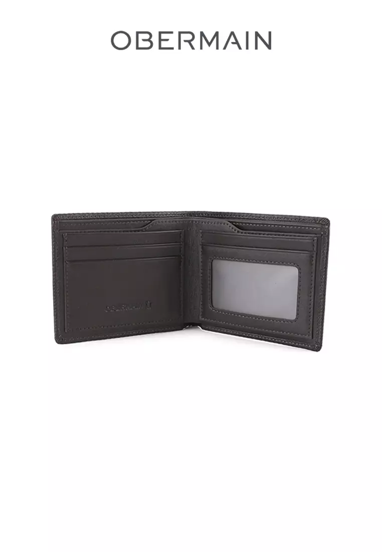 RFID Short Wallet Genuine Leather Brown