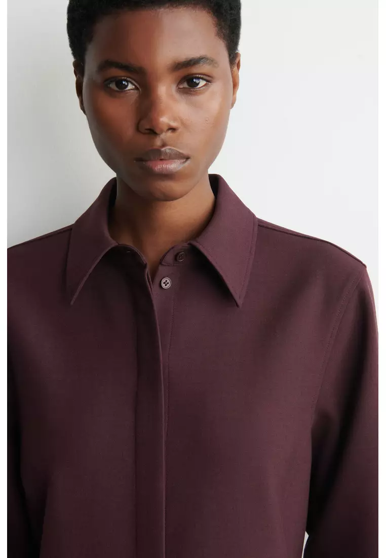 LONG-SLEEVED MINI SHIRT DRESS