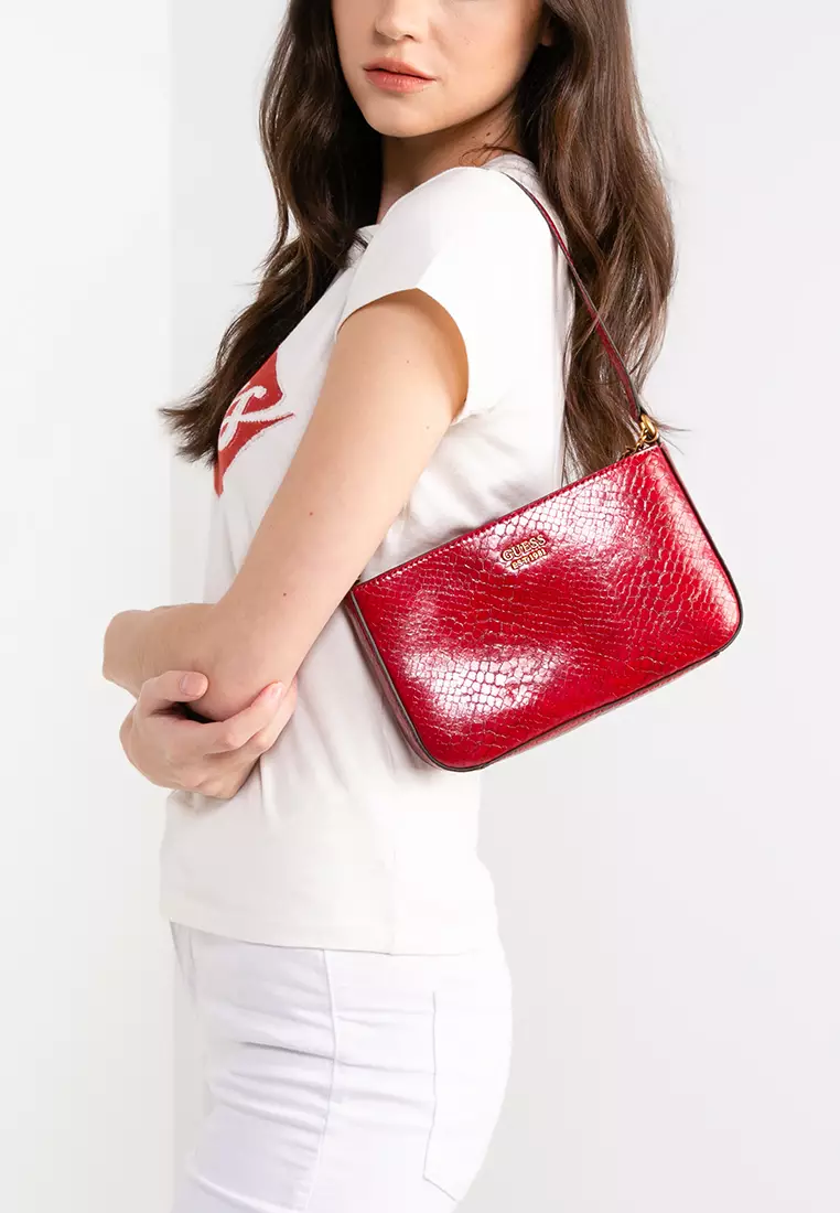 GUESS Katey Mini Croc Shoulder Bag