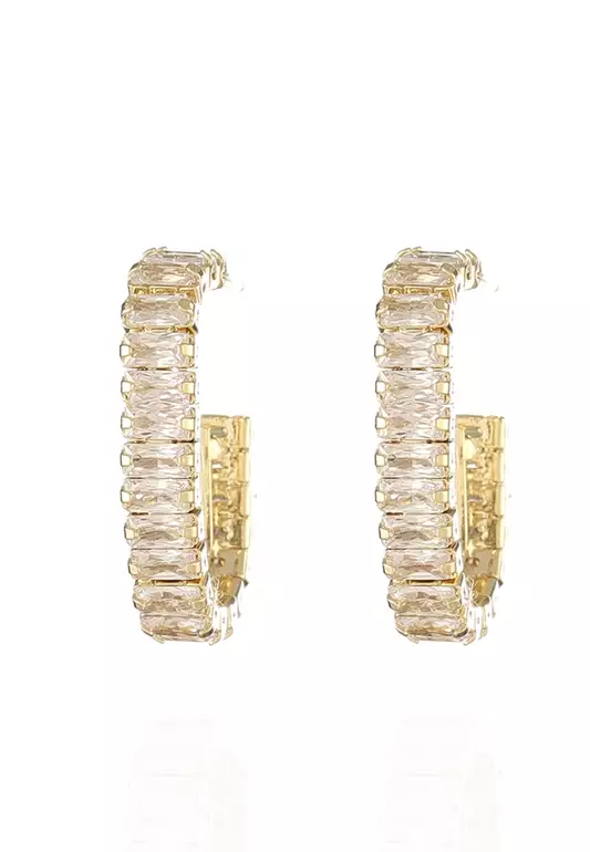 Jenna J-Hoop Earrings in Gold