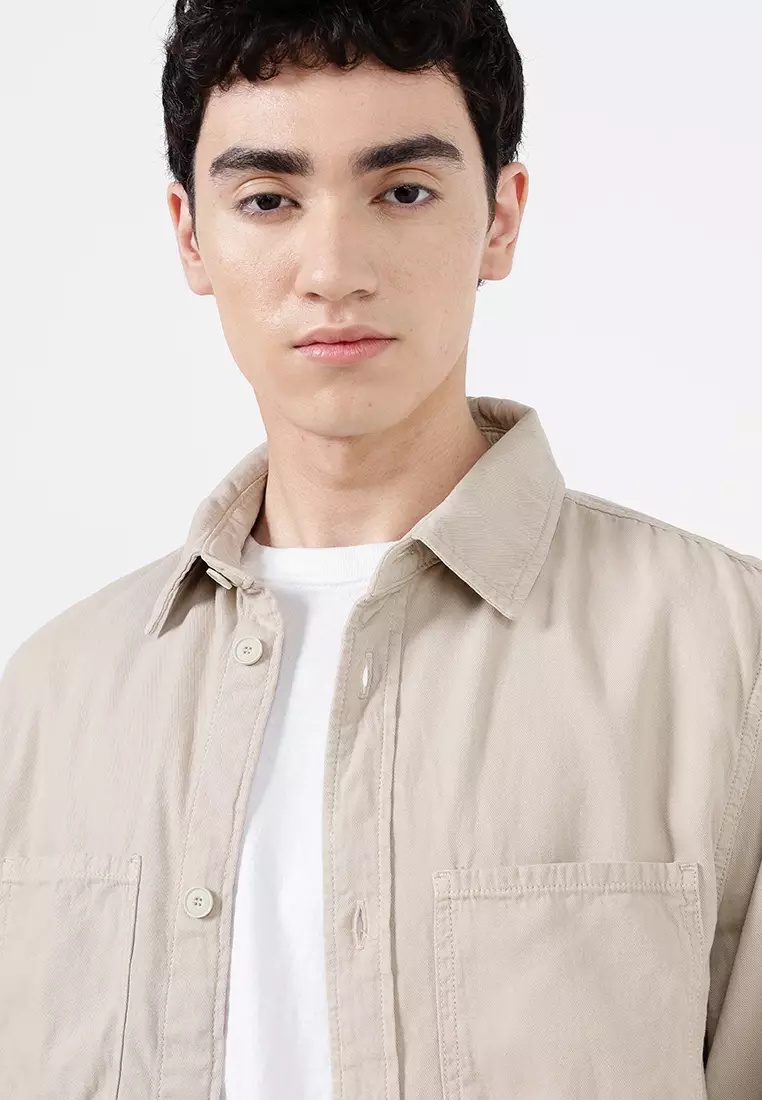 100% Cotton Overshirt With Pockets