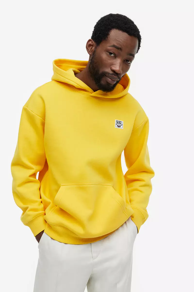 Buy H&M Relaxed Fit Hoodie in Yellow Bright 2024 Online