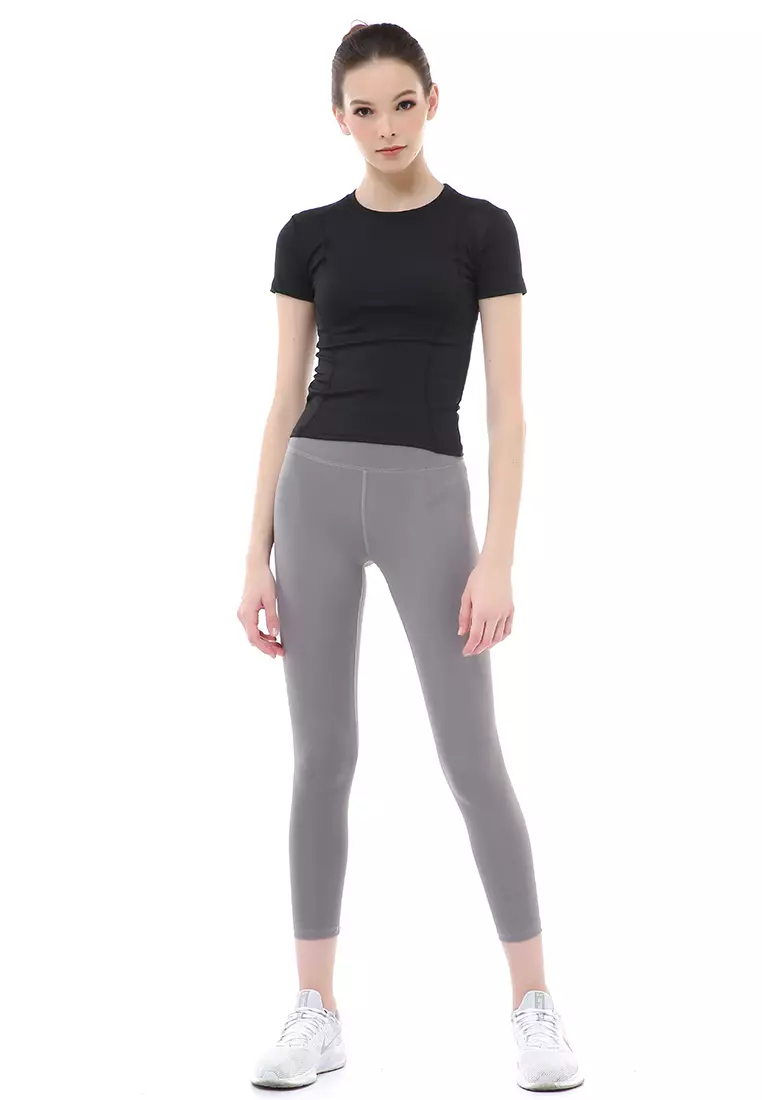 Mikayla Kaos Olahraga Wanita Simple Design Sporty T-Shirt Lengan Pendek Material Polyester ORIGINAL - Black