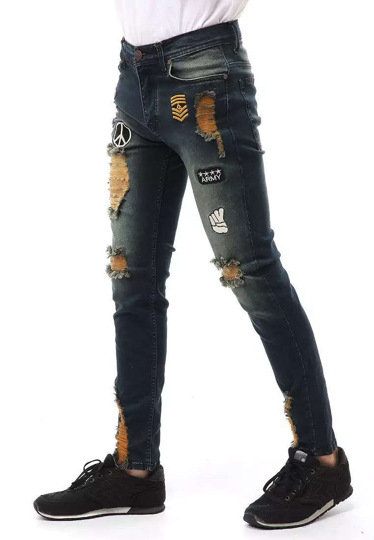 Locko Long Pants Celana Panjang Pria Ripped Jeans Material Denim ORIGINAL - Biothing