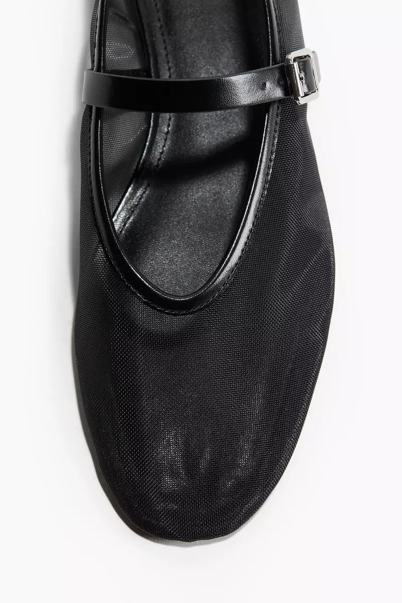 Mesh Mary Jane ballet pumps