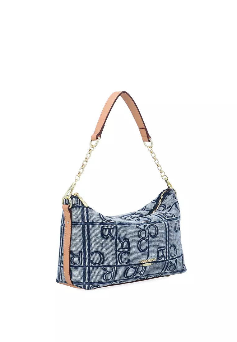 Carlo GEO Denim Shoulder Crossbody - Dark Blue