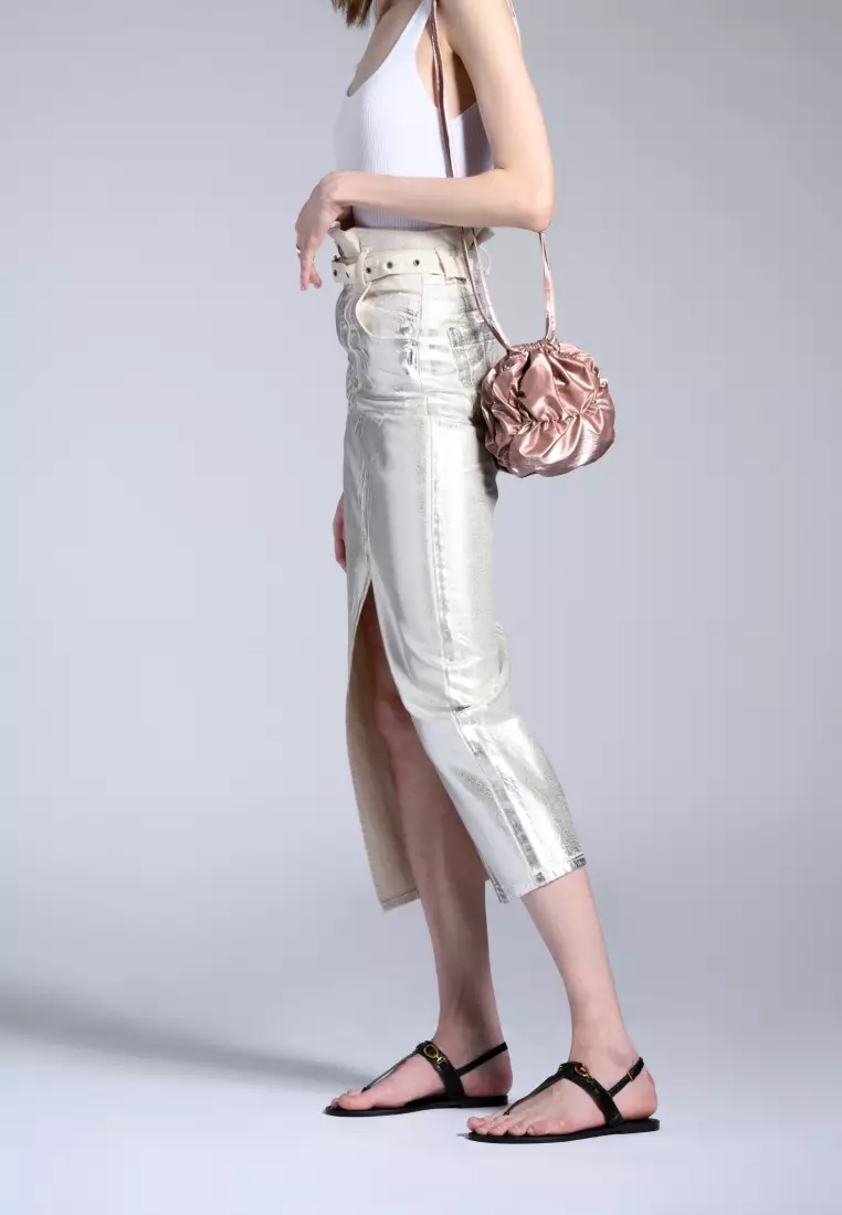 POPCORN BALL Nylon Crossbody Bag Rose Gold