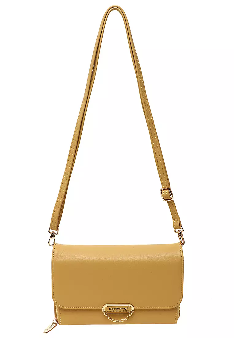 Sling Bag Tas Dompet Wanita Elegant Design Many Slot Material Leather Kulit ORIGINAL