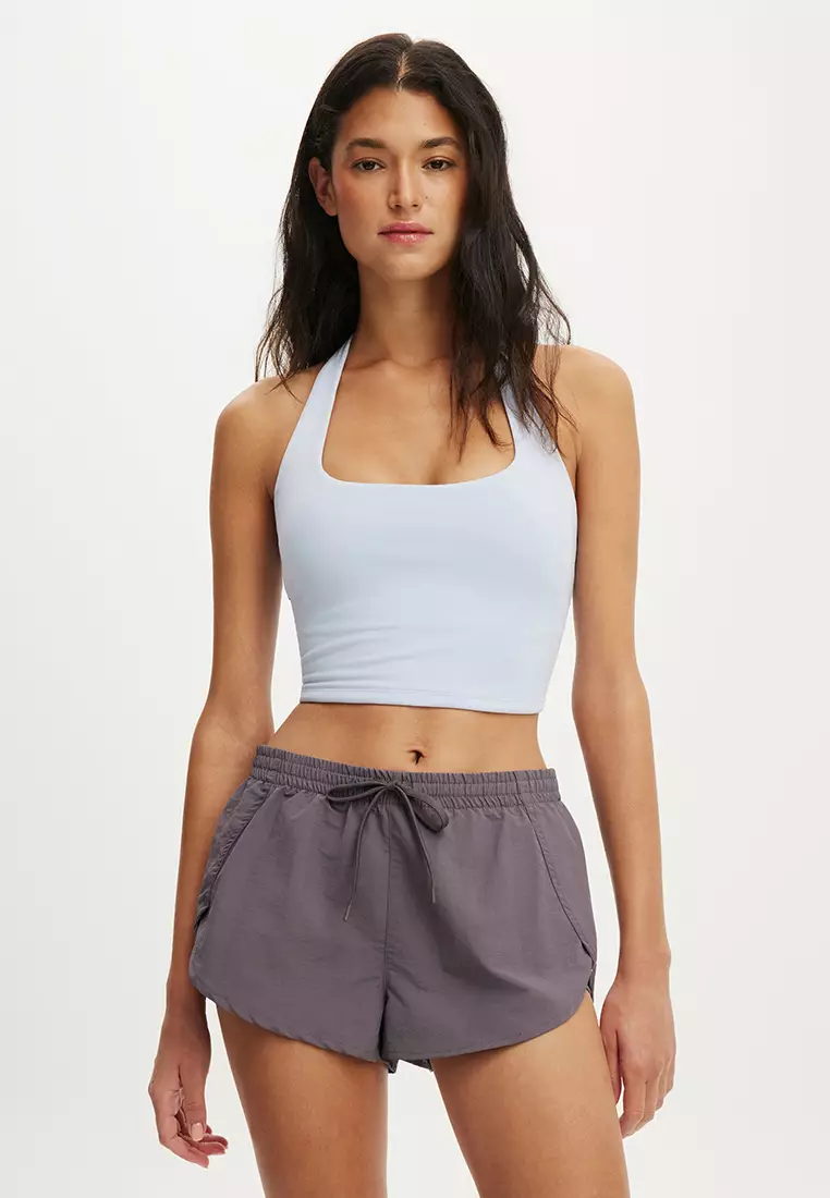 Woven Dolphin Hem Micro Shorts