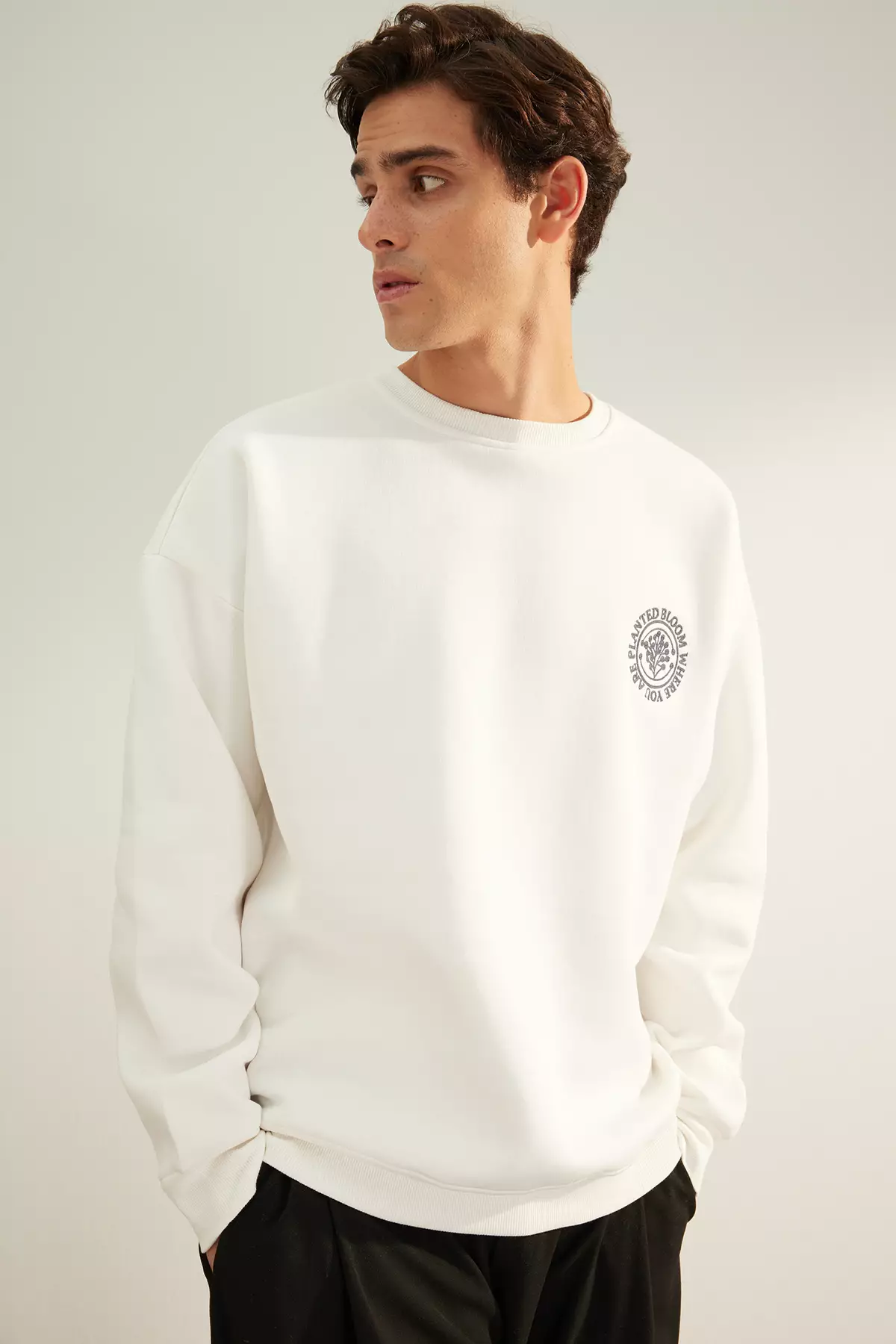 Mens crew store neck fleece pullover