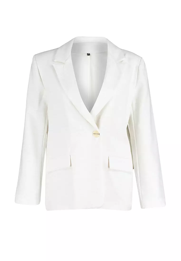 Buy Trendyol Textured Single Breasted Blazer 2024 Online | ZALORA