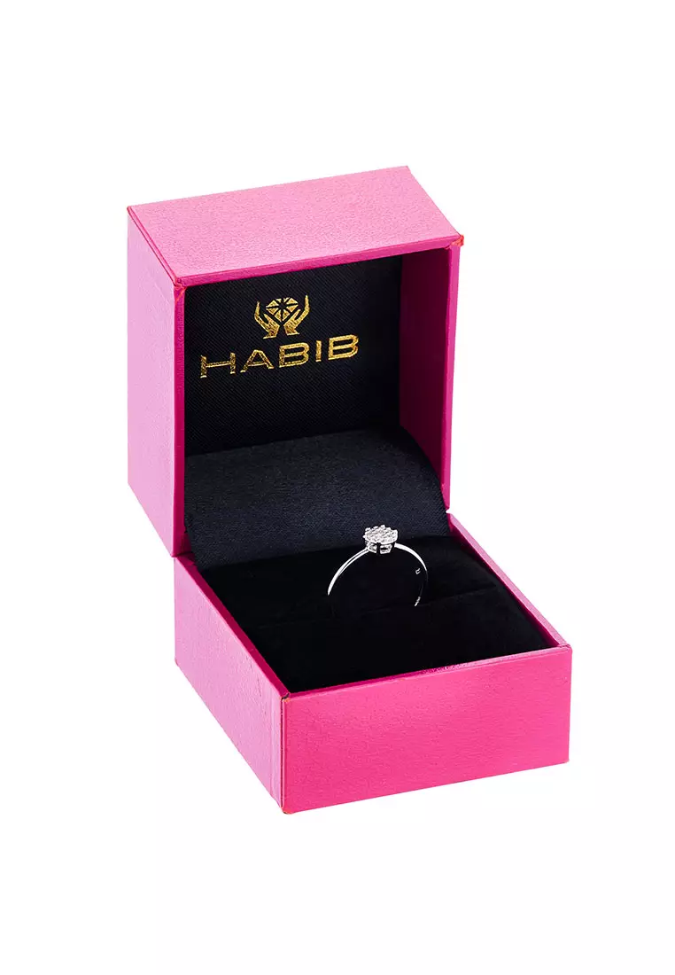 HABIB Round Diamond Ring in 375/9K White Gold 265341222