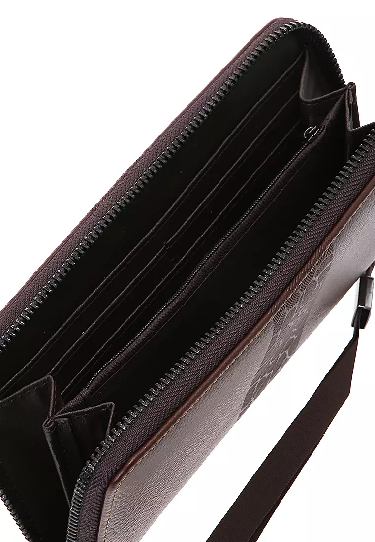 Dompet Pria Model Panjang List Motif Tengah Long Wallet Many Slot Material PU Leather ORIGINAL