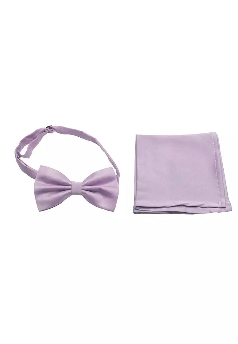 Houseofcuff Dasi Kupu Bowtie Pocket Square Saputangan Ungu Lilac A08