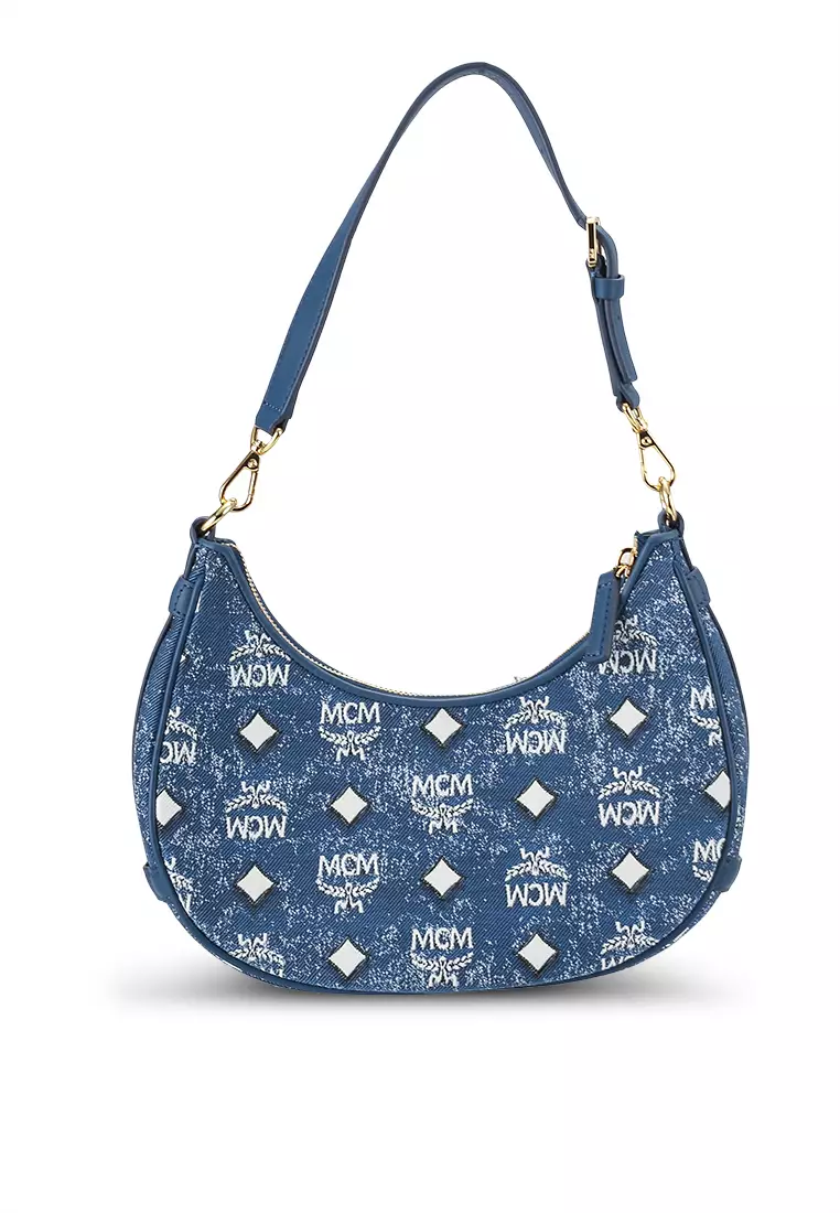 mcm blue shoulder bag