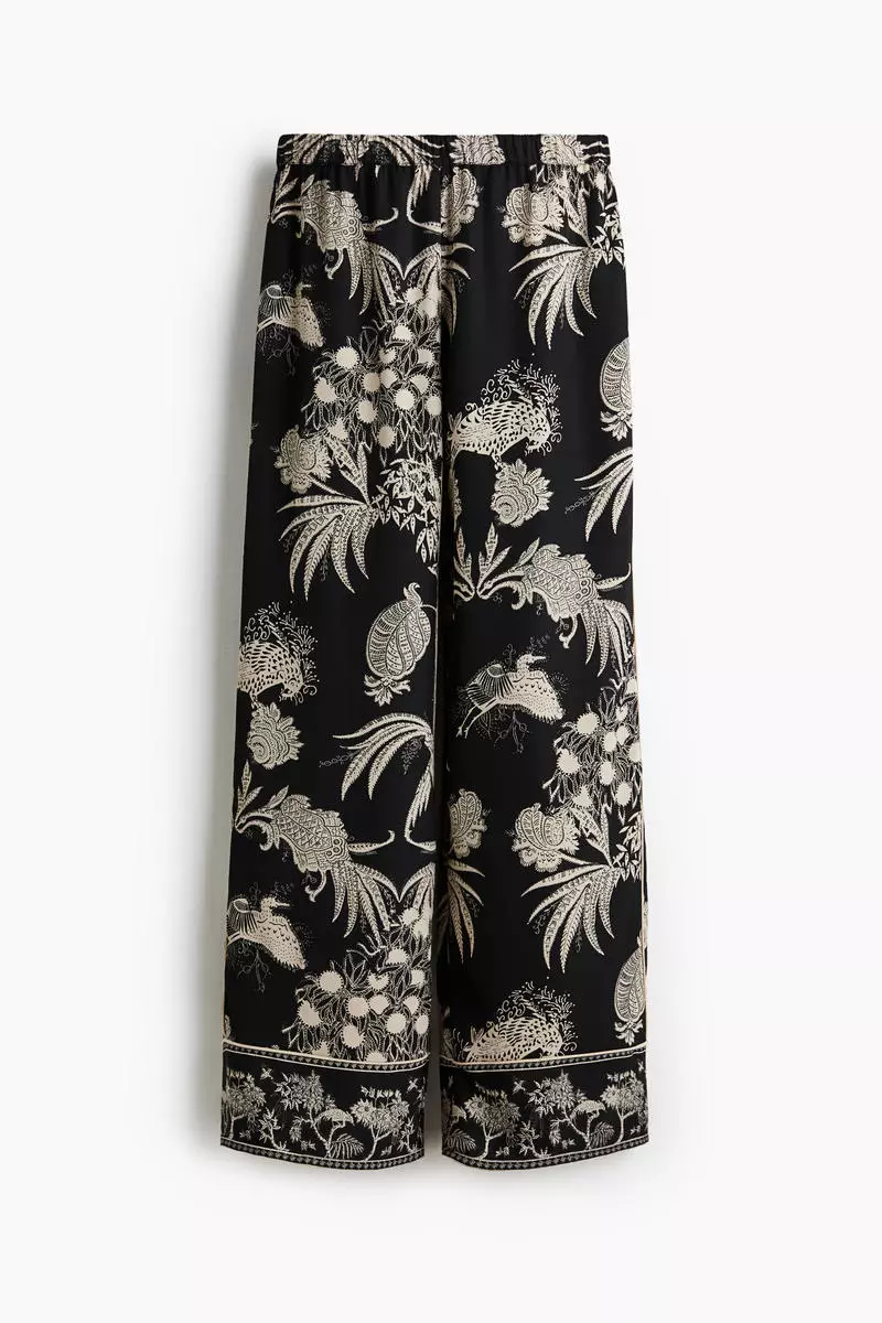Printed pull-on trousers