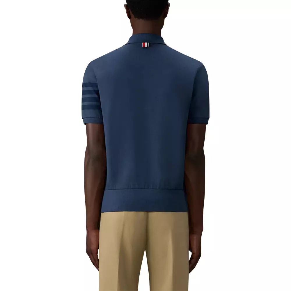 Garment Overdyed Jersey 4-Bar Polo Shirt Navy